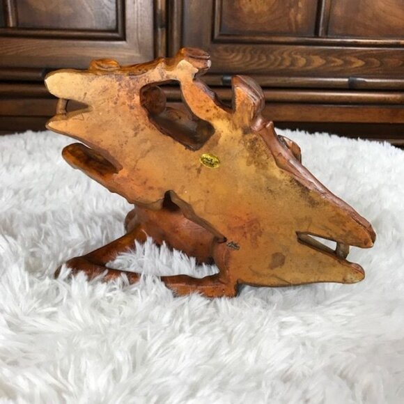 NWOT Mother Giraffe and Calf Premium Resin Wood Painted Statue - Picture 13 of 14